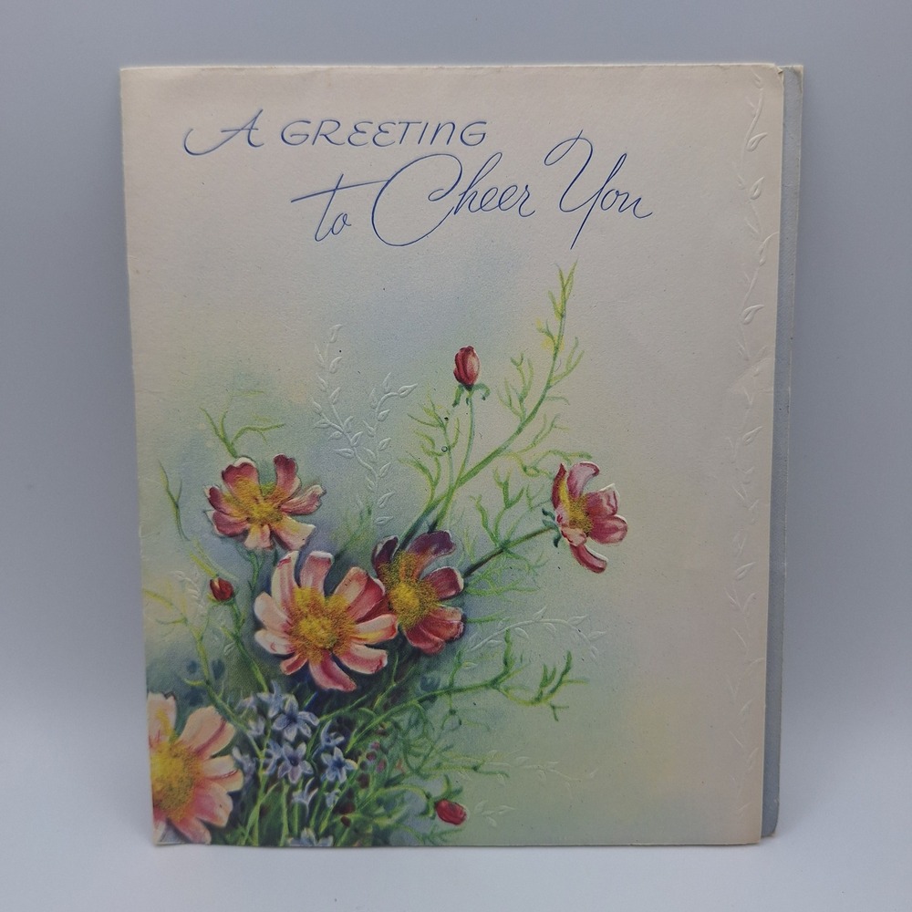 Vintage American Greetings Sapphire Card Friendship Greeting Floral Design